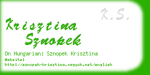 krisztina sznopek business card